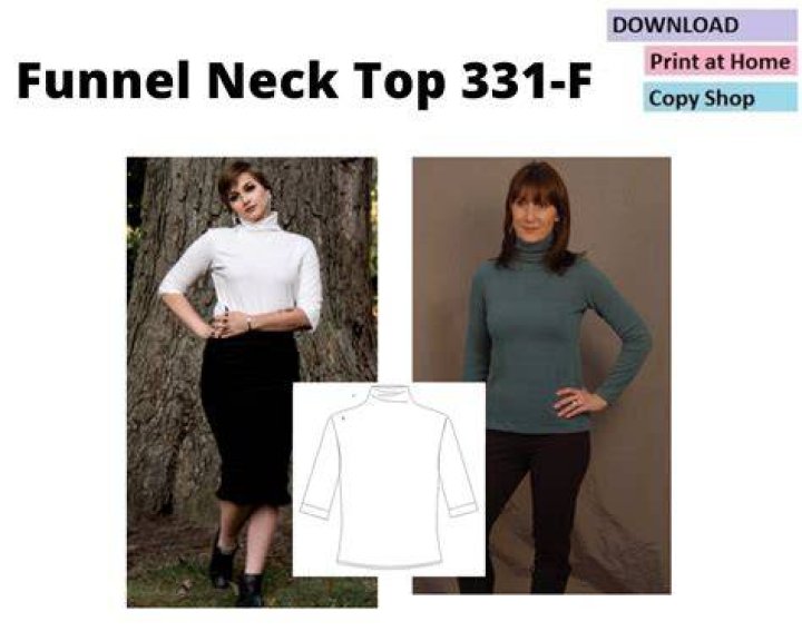 Funnel Neck Top 331F &mdash; Christine Jonson Sewing Patterns